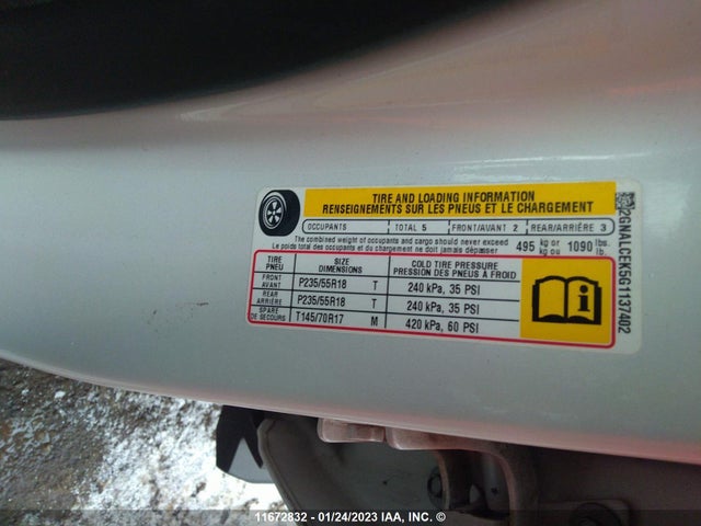 Chevrolet EQUINOX 2016 2GNALCEK5G1137402 Image 9