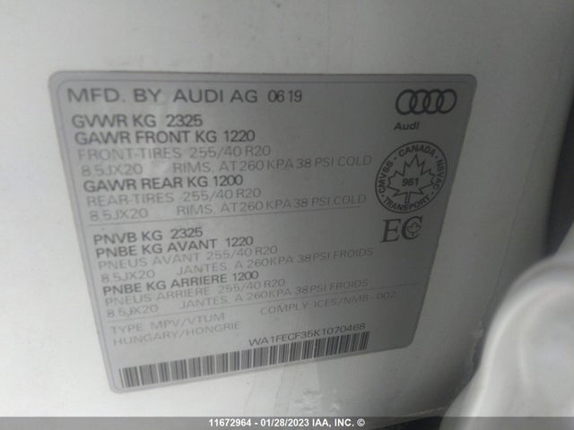 WA1FECF35K1070468 Audi Q3 Prestige S-line