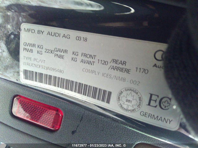 WAUCNCF52JA095480 Audi A5 Prestige