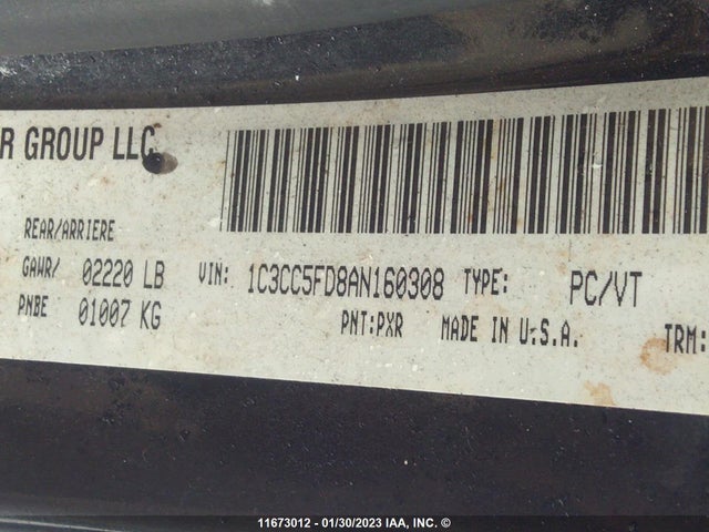 1C3CC5FD8AN160308 Chrysler Sebring Limited