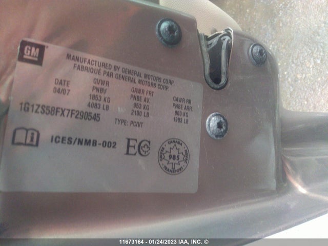 Chevrolet MALIBU LS 2007 1G1ZS58FX7F290545 Image 10