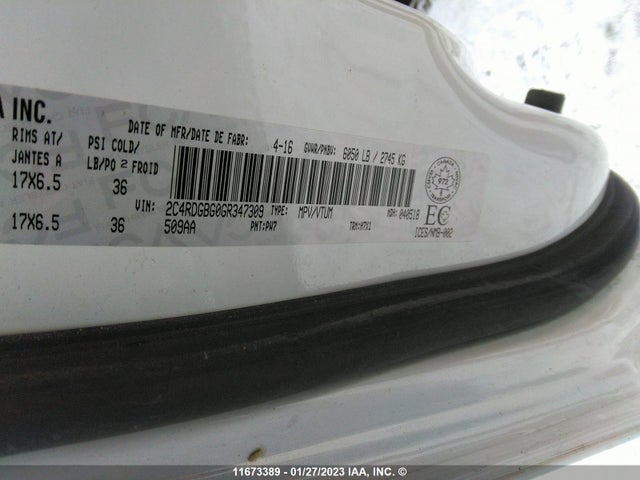 Dodge Grand Caravan Se 2016 2C4RDGBG0GR347309 Image 10