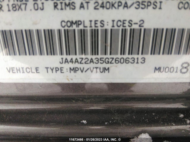 JA4AZ2A35GZ606313 Mitsubishi Outlander Es