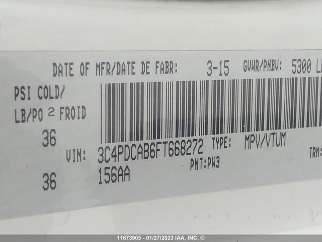 Dodge JOURNEY SE 2015 3C4PDCAB6FT668272 Image 25