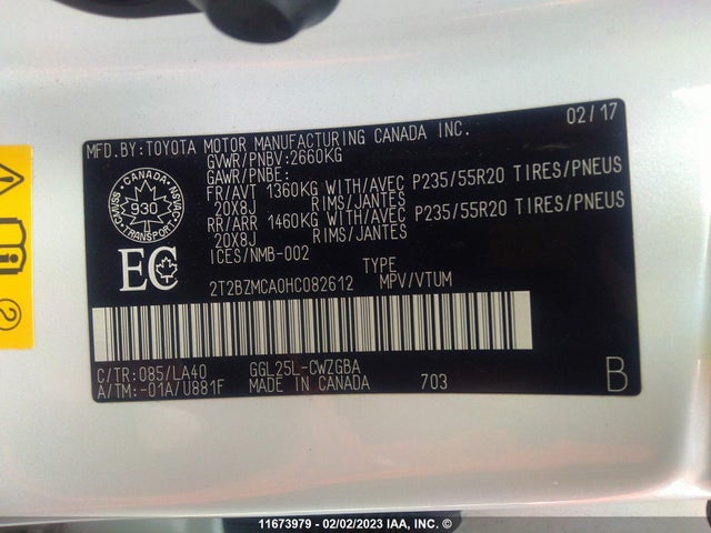 2T2BZMCA0HC082612 Lexus Rx 350/base/f Sport