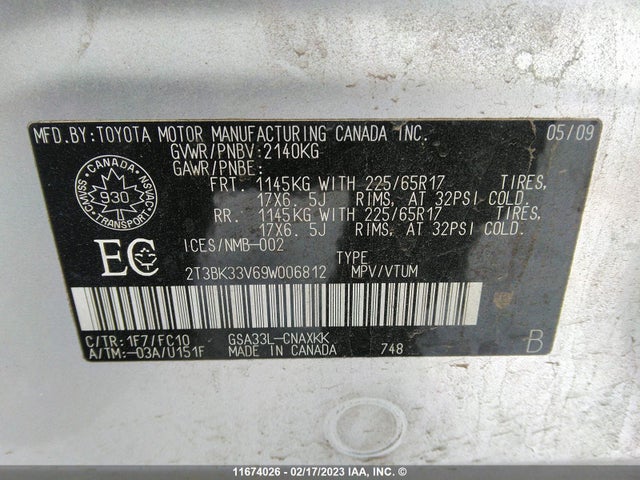 Toyota RAV4 2009 2T3BK33V69W006812 Image 10