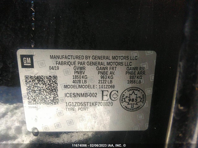 Chevrolet MALIBU LT 2019 1G1ZD5ST1KF208820 Image 10