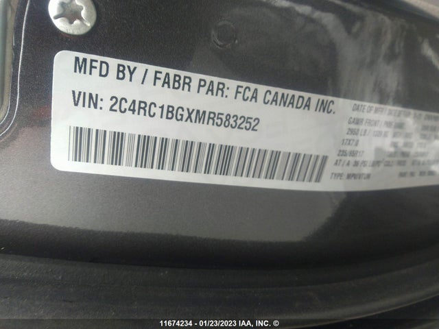 2C4RC1BGXMR583252 Chrysler Pacifica Touring L