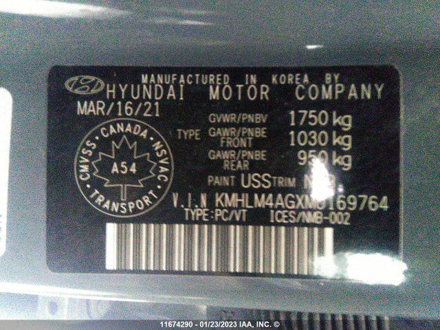 11674290 :رقم المزاد ، KMHLM4AGXMU169764 vin ، 2021 Hyundai Elantra Sel مزاد بيع