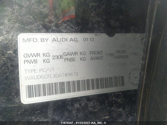 WAUDGCFL3DA189613 Audi S4 Premium Plus