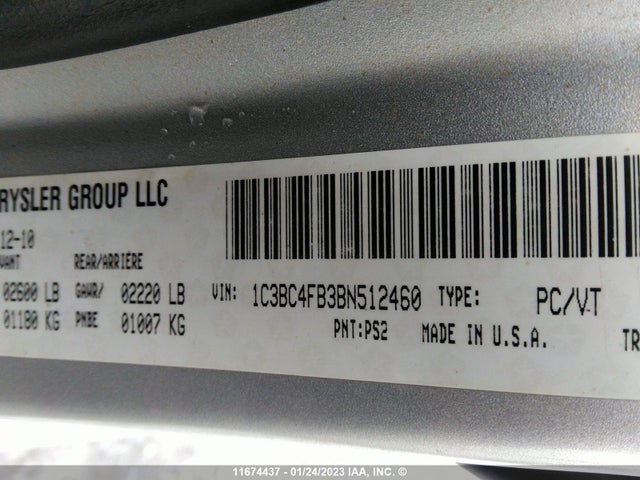 1C3BC4FB3BN512460 Chrysler 200 LX