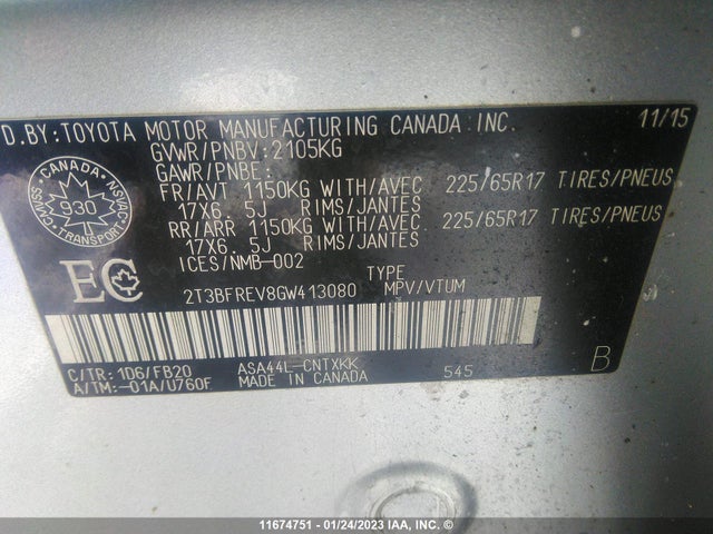 Toyota RAV4 LE 2016 2T3BFREV8GW413080 Image 10