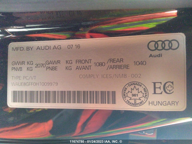 WAUE8GFF0H1009979 Audi A3 Progressiv