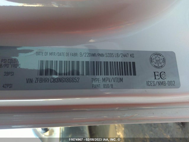 ZFBHRFCB3N6X86652 RAM Promaster City Tradesman
