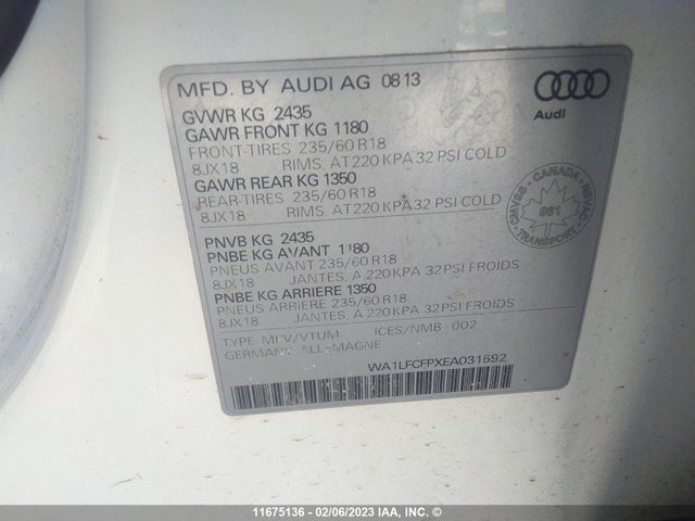WA1LFCFPXEA031592 Audi Q5 Premium Plus