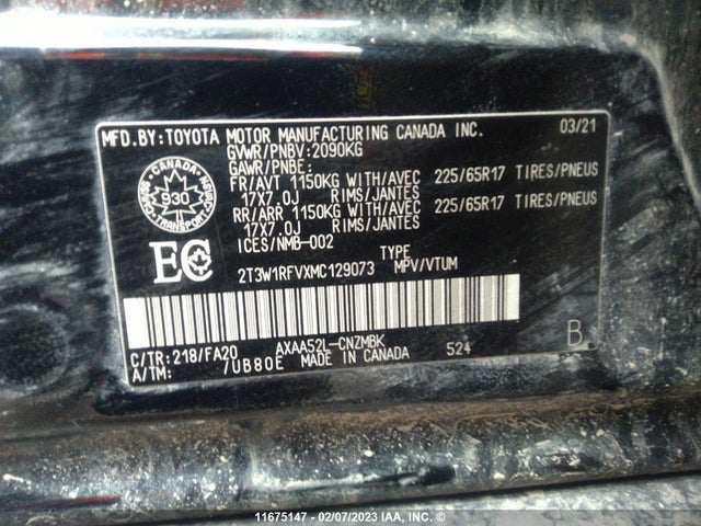 Toyota RAV4 2021 2T3W1RFVXMC129073 Image 10