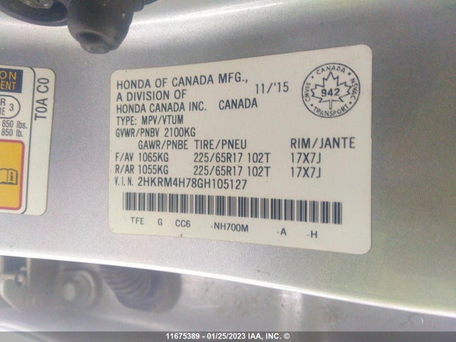 Honda CR-V 2016 2HKRM4H78GH105127 Image 9