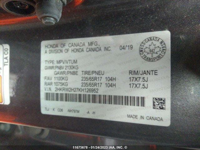 Honda CR-V LX 2019 2HKRW2H27KH126952 Image 9