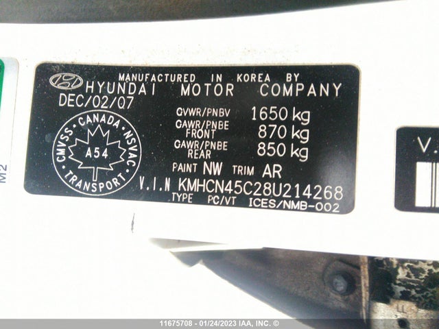 Hyundai ACCENT GLS 2008 KMHCN45C28U214268 Image 10