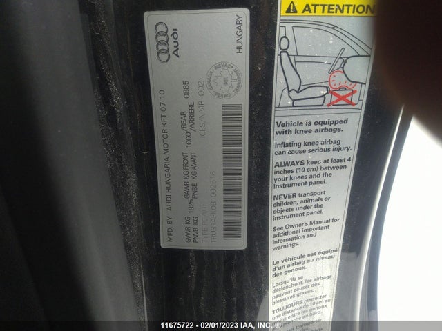 TRUB1AFK0B1002516 Audi Tts Premium