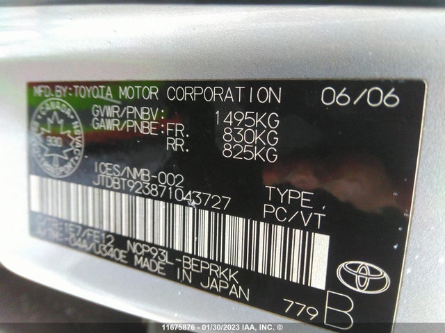 Toyota Yaris 2007 JTDBT923871043727 Image 10