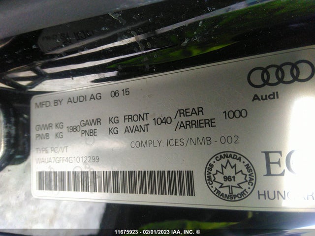 WAUA7GFF4G1012299 Audi A3