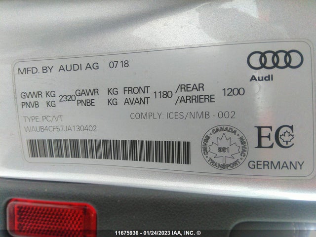 WAUB4CF57JA130402 Audi S5 Premium Plus