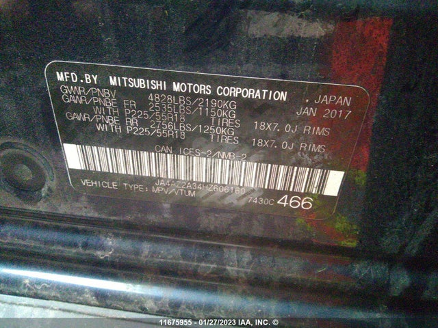 JA4AZ2A34HZ606160 Mitsubishi Outlander Es