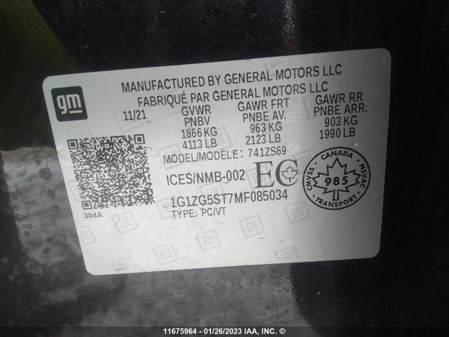 Chevrolet MALIBU RS 2021 1G1ZG5ST7MF085034 Image 10