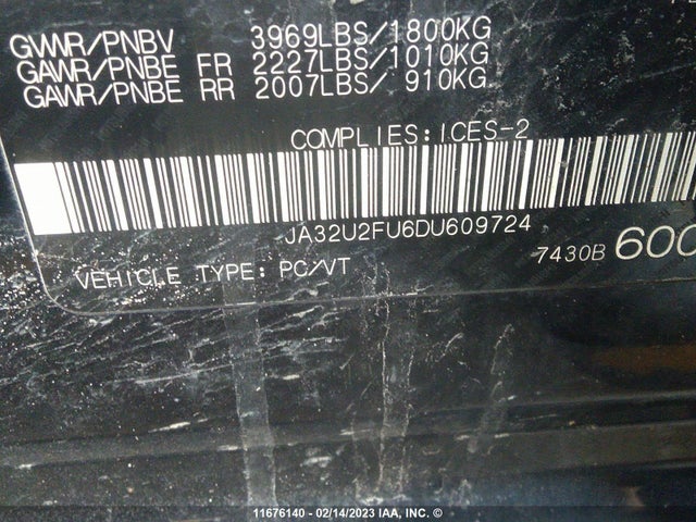 JA32U2FU6DU609724 Mitsubishi Lancer Es/es Sport