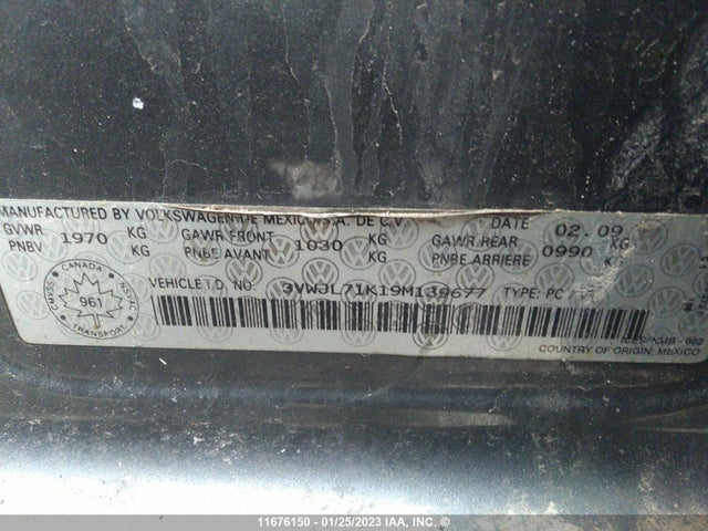 Volkswagen Jetta 2009 3VWJL71K19M139677 Image 10