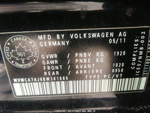Volkswagen Golf 2011 WVWCA7AJ6BW341686 Image 10