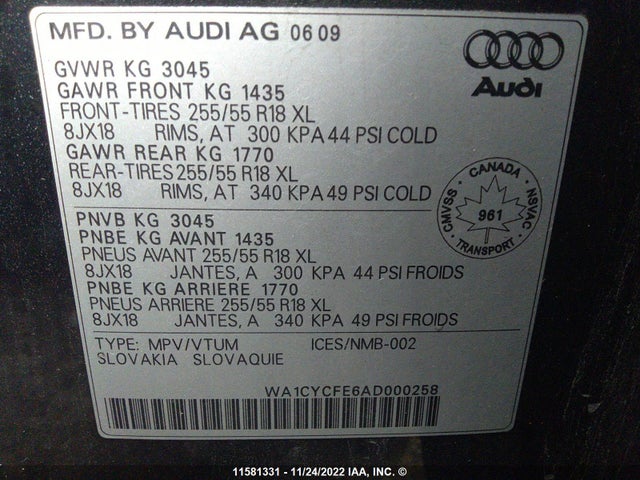 WA1CYCFE6AD000258 Audi Q7 PREMIUM