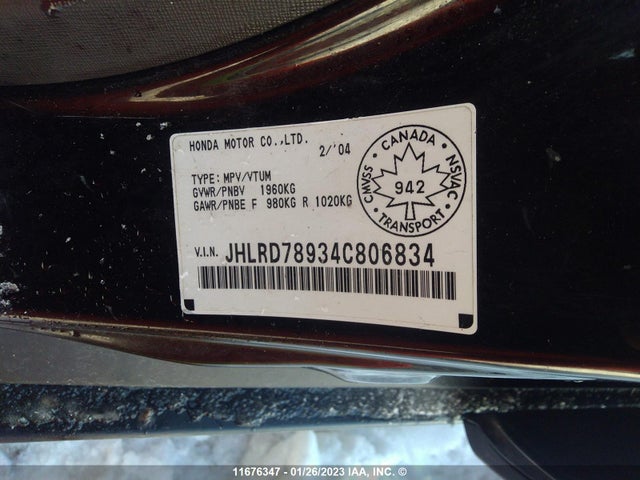 Honda CR-V 2004 JHLRD78934C806834 Image 10
