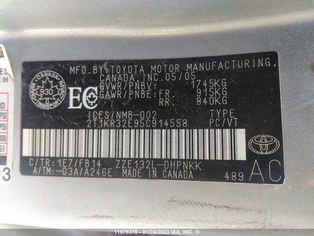 Toyota Corolla Matrix Xr 2005 2T1KR32E95C914558 Image 10