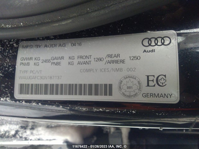 WAUJGAFC3GN187137 Audi A6 Quattro Prog/technik S Ln