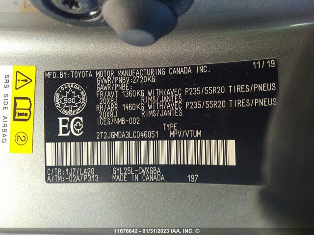 2T2JGMDA3LC046051 Lexus RX 450H