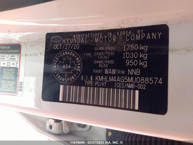 Hyundai ELANTRA SEL 2021 KMHLM4AG5MU088574 Image 10