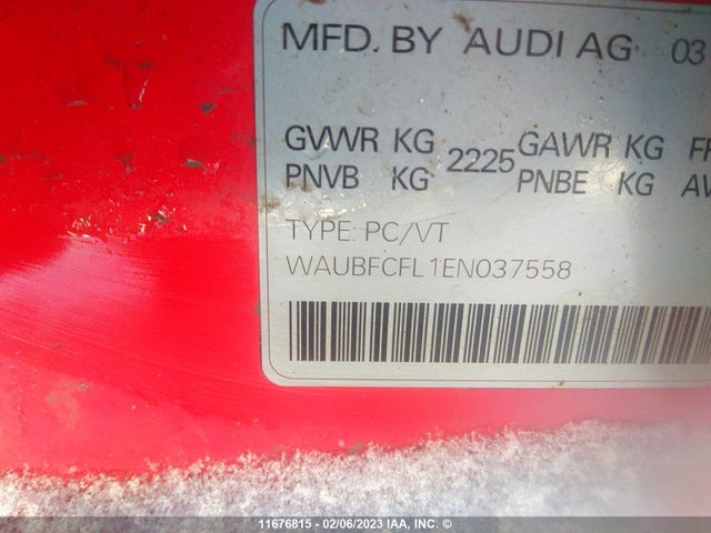 WAUBFCFL1EN037558 Audi A4 PREMIUM
