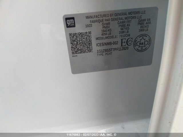 1G1ZB5ST7PF112820 Chevrolet Malibu