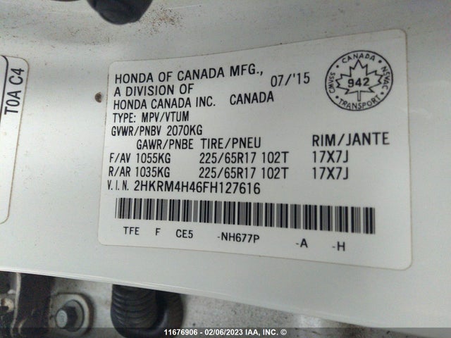 Honda CR-V SE 2015 2HKRM4H46FH127616 Image 9