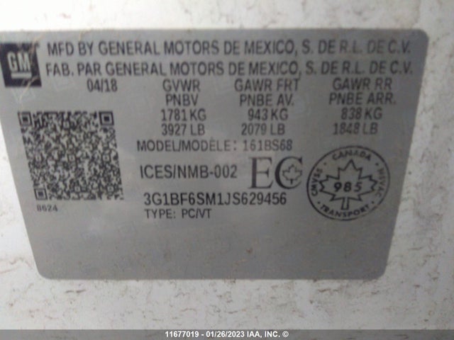 Chevrolet Cruze Premier 2018 3G1BF6SM1JS629456 Image 9