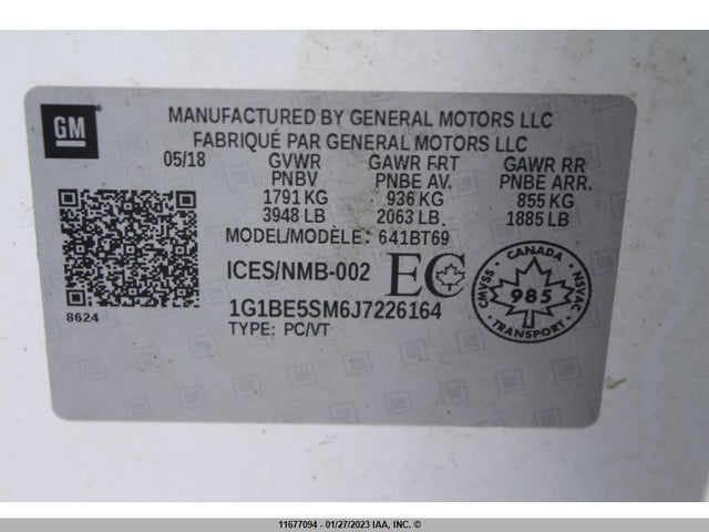 Chevrolet Cruze 2018 1G1BE5SM6J7226164 Image 10