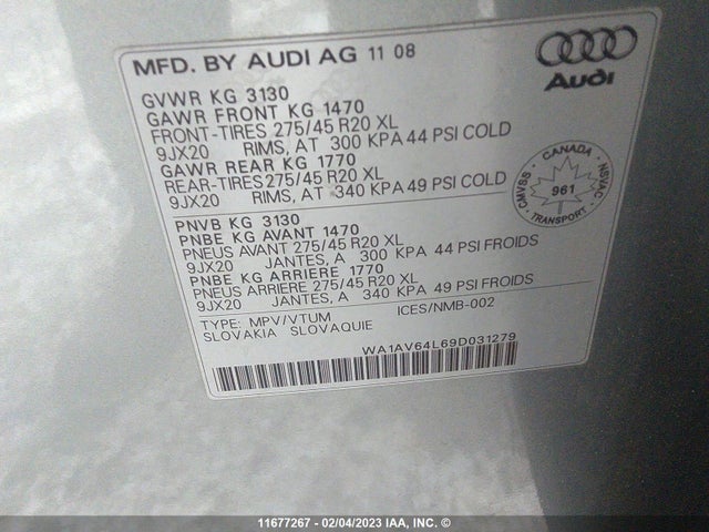 WA1AV64L69D031279 Audi Q7 Prestige