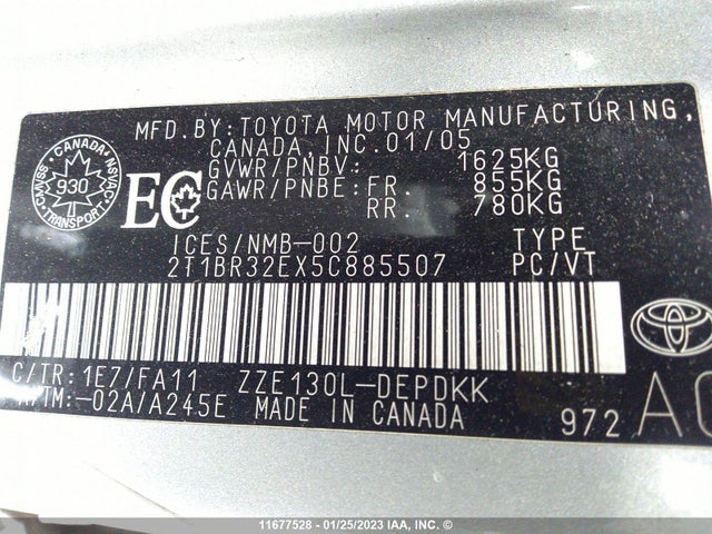 Toyota COROLLA CE/LE/S 2005 2T1BR32EX5C885507 Image 10