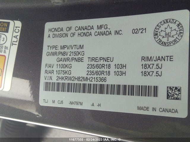 Honda CR-V 2021 2HKRW2H82MH215366 Image 10