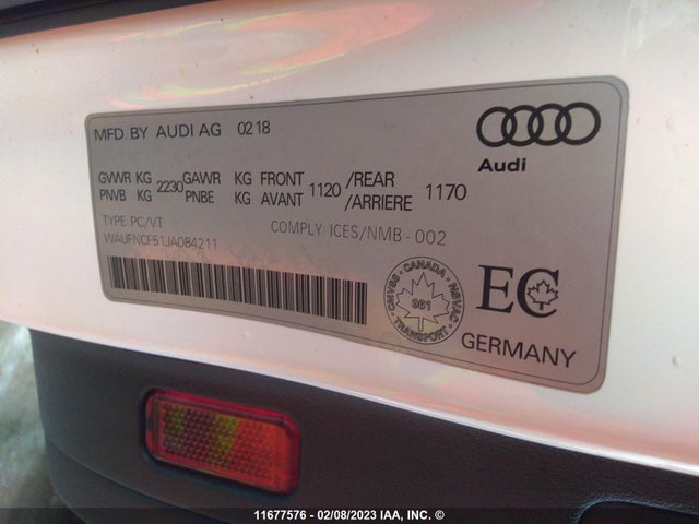 WAUFNCF51JA084211 Audi A5 Prestige S-line