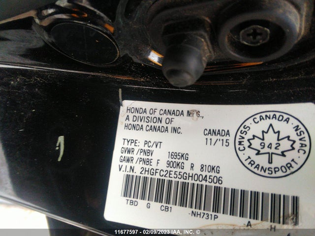 Honda Civic Lx 2016 2HGFC2E55GH004506 Image 9