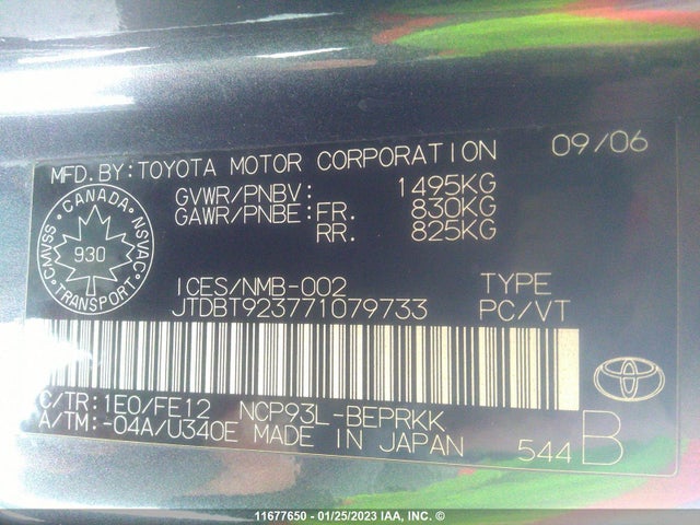 Toyota Yaris 2007 JTDBT923771079733 Image 10