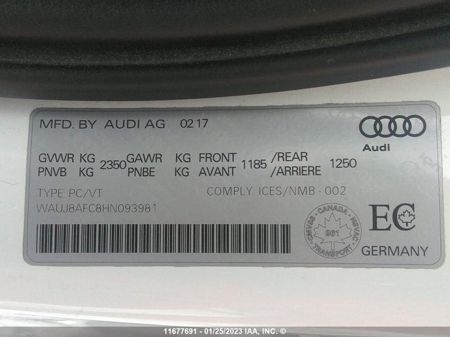 WAUJ8AFC8HN093981 Audi A6 Quattro Prog/technik S Ln